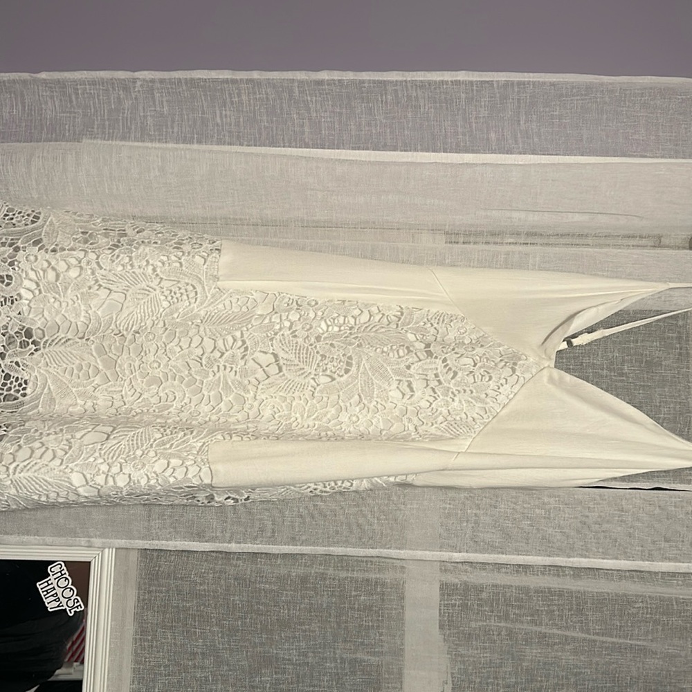 White lace mini dress